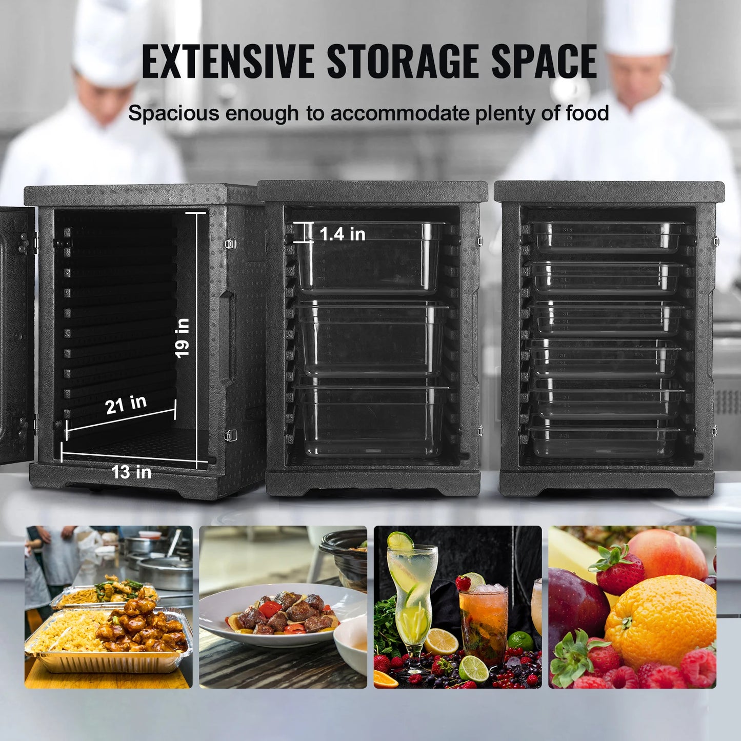 SucceBuy 82Qt Food Pan Carrier Insulated Portable Dishbox Stackable Food Warmer  for Restaurant, Canteen