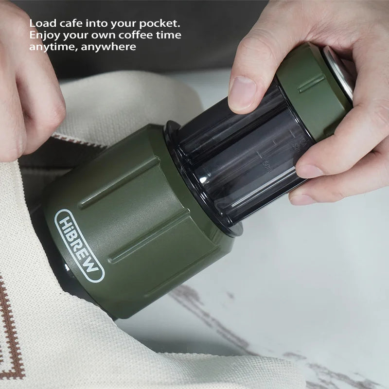 Machine à café portable 2 en 1 HiBREW, cafetière expresso manuelle eau chaude/froide pour capsules et café moulu, H4D