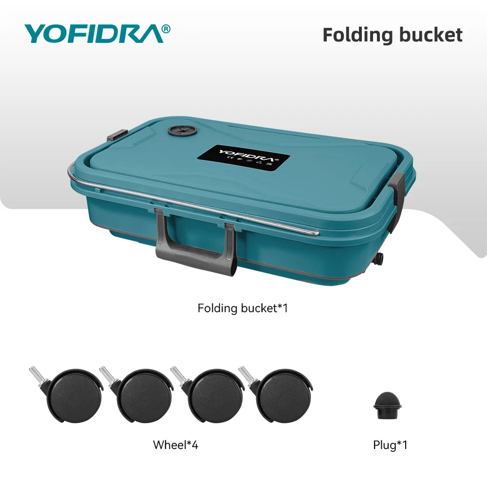 Pistolet pulvérisateur d'eau électrique haute pression 6 en 1 YOFIDRA, outil de lavage  pour voiture et jardin avec seau d'eau pliable de 22 L pour batterie Makita