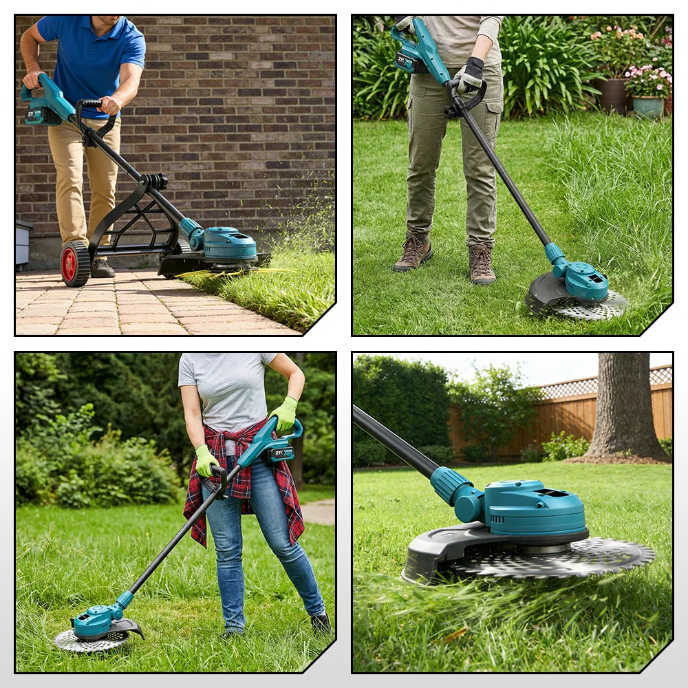 YOFIDRA 6000W 10Inch Brushless Electric Lawn Mower Foldable Grass Cutter Trimmer Garden Power Tool For Makita 21V Battery Pin