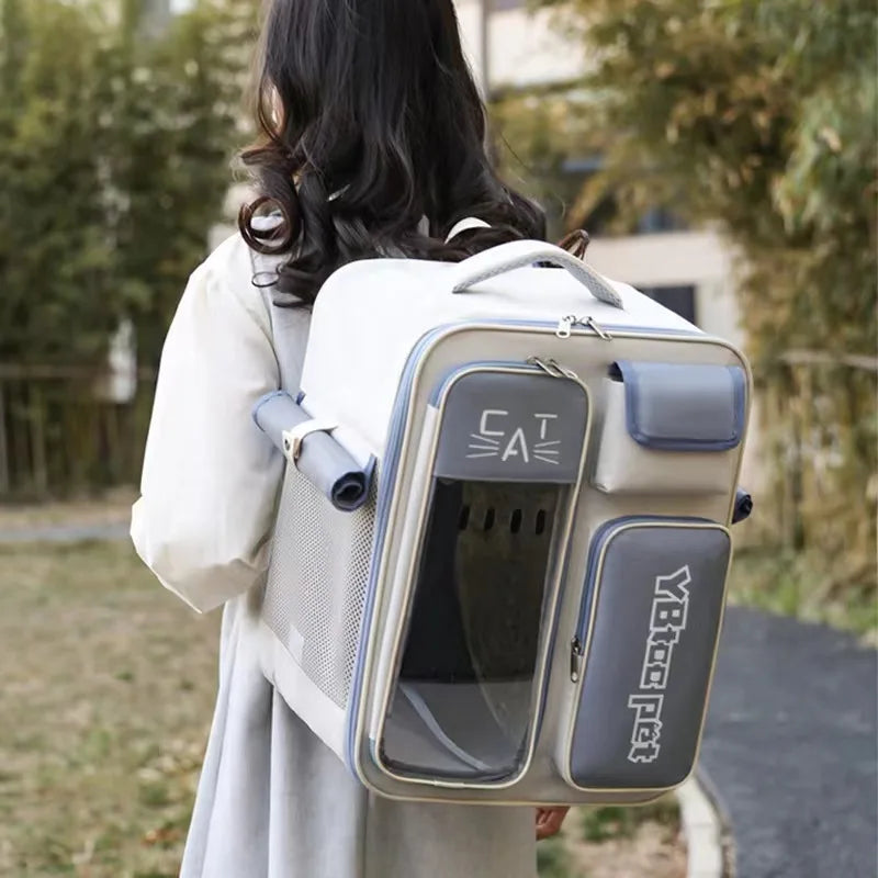 Large Capacity Cat Backpack Breathable Pet Carrier Bag for Cats Small Dogs Portable Cat Carrying Bag Suit for Pets Within 12.5kg