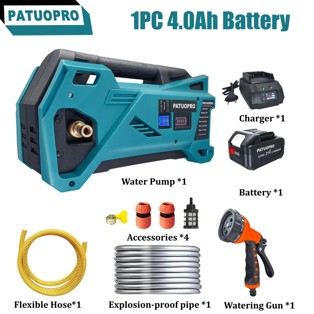 10m Hose 500W Cordless Water Pump Watering Machine Garden Irrigation Washing Car Cleaning Power Tool For Makita 18V Battery