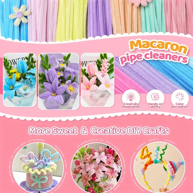 DIY Chenille Wire Chenille Stem Twist Stick Pipe Cleaners Clean Pipes for Crafts Crafting Supplies Creative Wires Kid Handmade