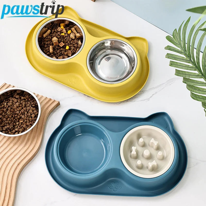 Pet Slow Food Bowl Anti-choking Feeder Stainless Dog Dish Bowl Home Dog Eating Plate Anti-gulping Dog Feeding Pet Supplies