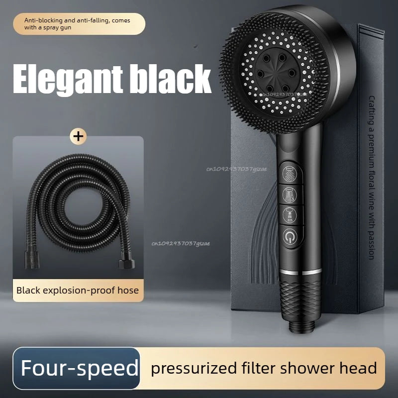 Showers for Bathroom Shower Head 4-Mode Adjustable High Pressurized Filter Shower Head Massage Shower Phone Bathroom Accessories