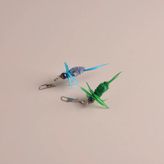 2pcs Artificial Insect Pet Toys Cat Teaser Replacement Head Wand Accessories