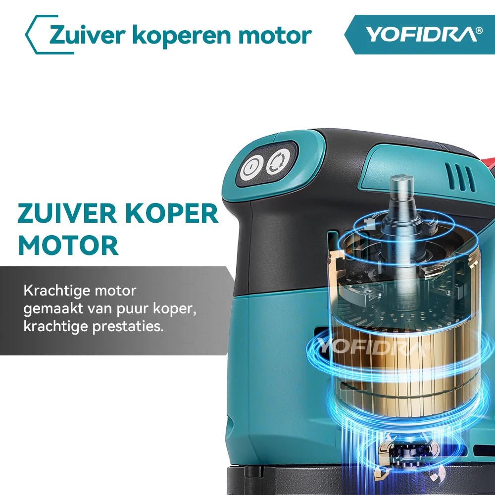 YOFIDRA Electric Orbital Sander 125MM Cordless Grinding Sanding Polishing Machine Woodworking Power Tool For Makita Battery Pin