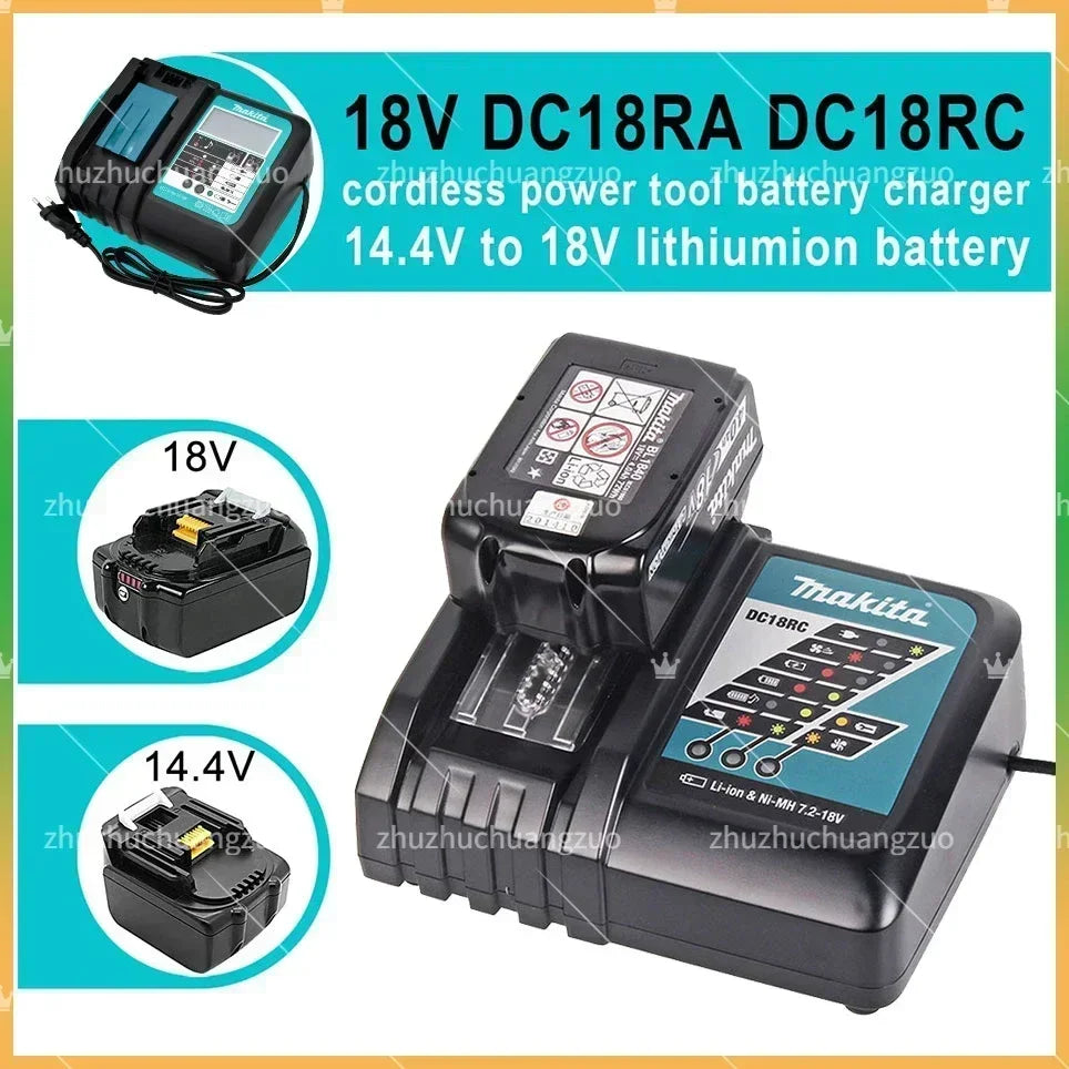 100% Original Makita 6.0Ah 18V Li-ion Battery Charger DC18RF BL1840 BL1830 BL1430BL1440 DC18RC Charging Tool With USB Port