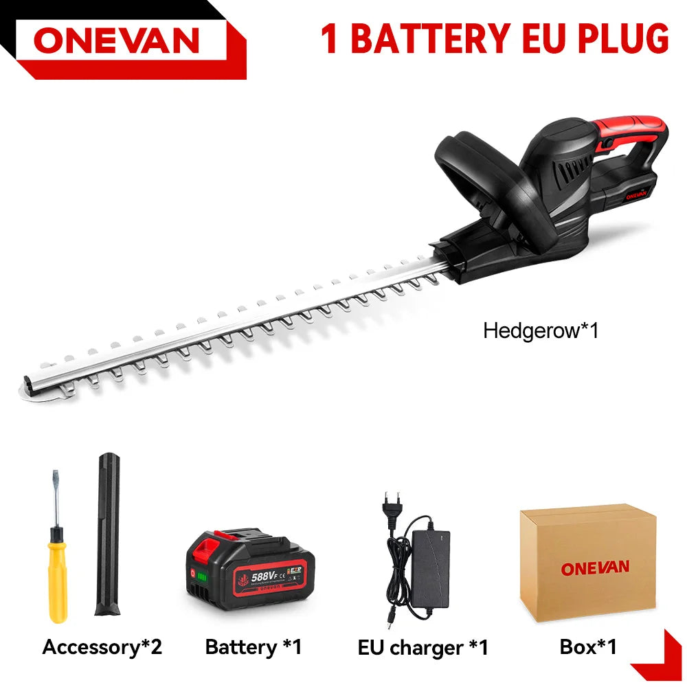 Taille-haie électrique sans balais ONEVAN 2000W, tondeuse sans fil, scie d'élagage, tondeuse à gazon, outils de jardinage pour batterie Makita 18V
