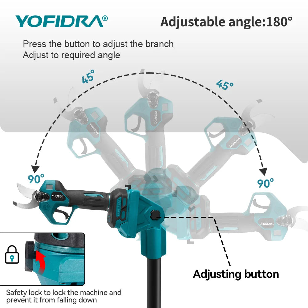 YOFIDRA 4IN1 Brushless Electric Chainsaw Telescoping Pole Saw High Branch Saw Garden Pruning Power Tool for 21V 18V  Battery Pin