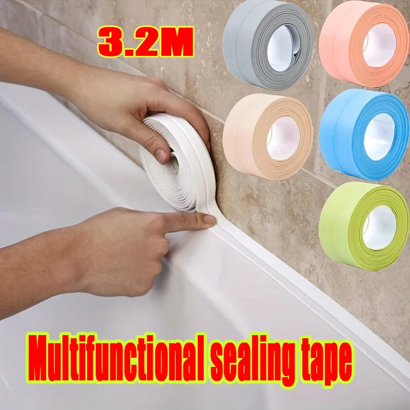 Bathroom Shower Sealing Tape PVC Bath Toilet Caulk Tape Self Adhesive Waterproof Mildew Proof Tapes For Kitchen Sink Wall Corner