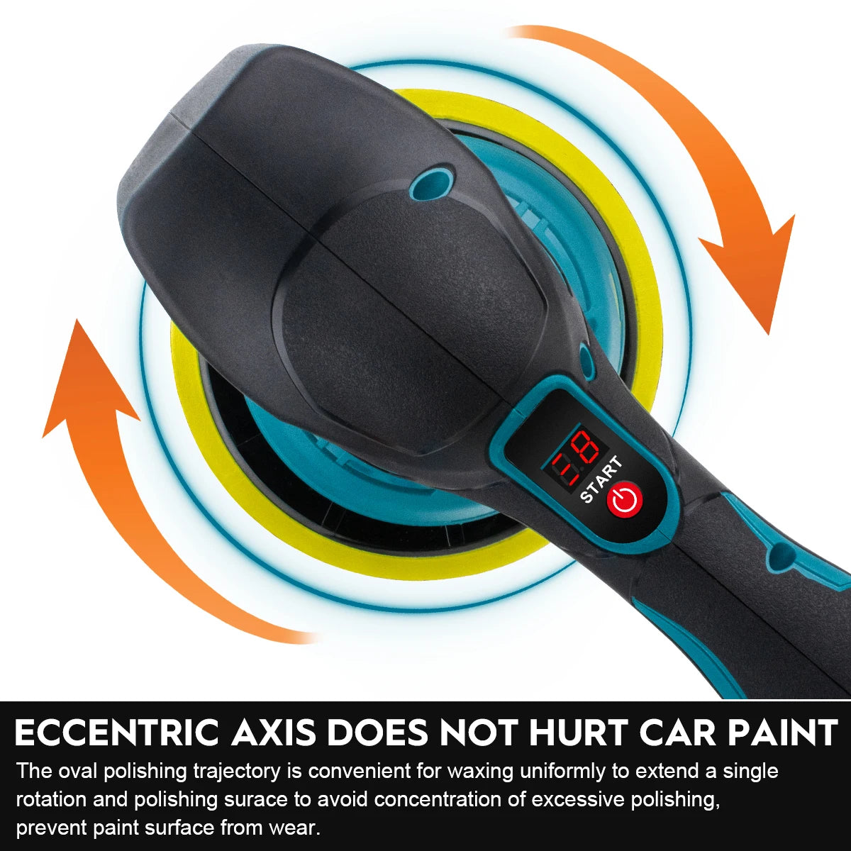 Polisseuse de voiture sans fil Gisam, 8 vitesses réglables, outil électrique pour cirage, ponçage et lustrage, compatible avec batterie Makita 18V