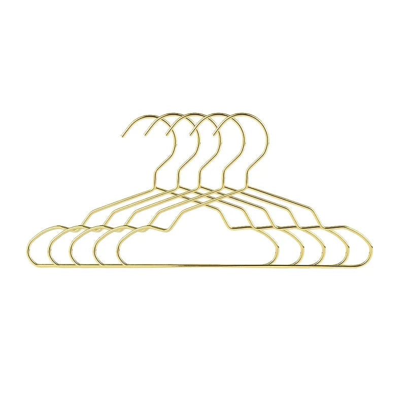 5pcs Pet Apparel Hangers Small Metal Clothes Hanger for Dog Cat Puppet Doll Pet Store Clothes Support Gold Color Mini Hanger