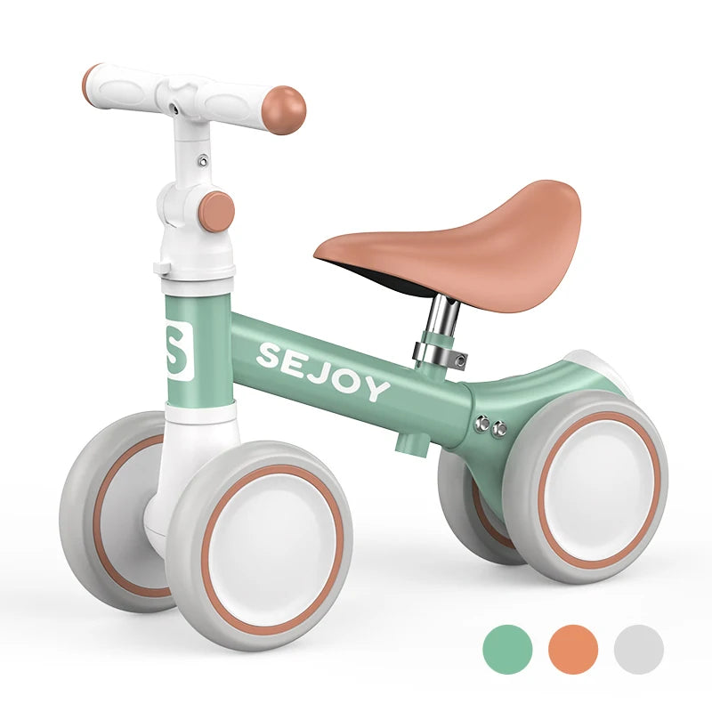 Sejoy Baby Balance Bike for Toddlers, Adjustable 4-Wheel Bicycle for Outdoor Fun (10-36 Months) - Quality Shopping Centre