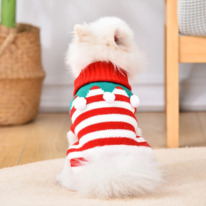 Christmas Pet Dog Clothes Winter Warm Dog Sweater for Small Medium Dogs Cute Knitte Puppy Sweater Pet Christmas Supplies