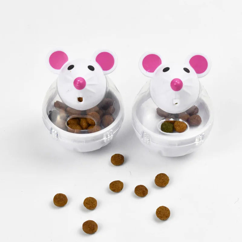 Interactive Cat Leak Food Toy Transparent Cat Mouse Feeder Toy Puzzle Relief Boredom Dispenser Toys for Cats Pet Supplies