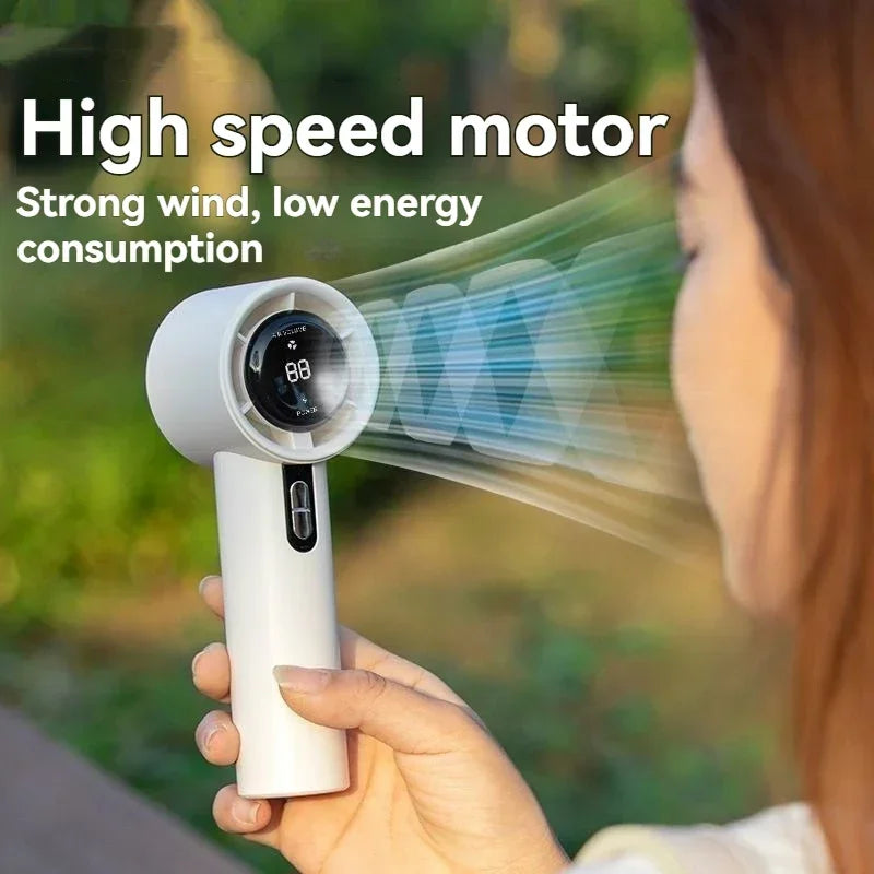 Lenovo New Handheld High-speed Fan USB Charge Mini Portable 100 Speed Turbo Violent Small Outdoor Powerful Fan 3000mAh Battery
