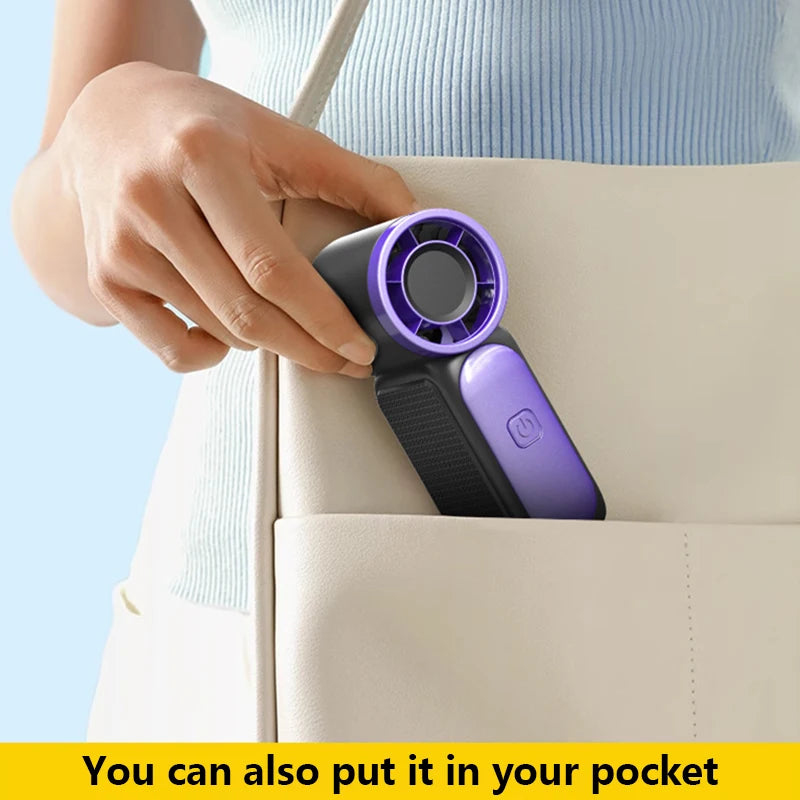 Lenovo Portable Handheld Mini Fan 5 Speed Adjust Type C Rechargeable Fan Digital Display Desktop Fan Outdoor