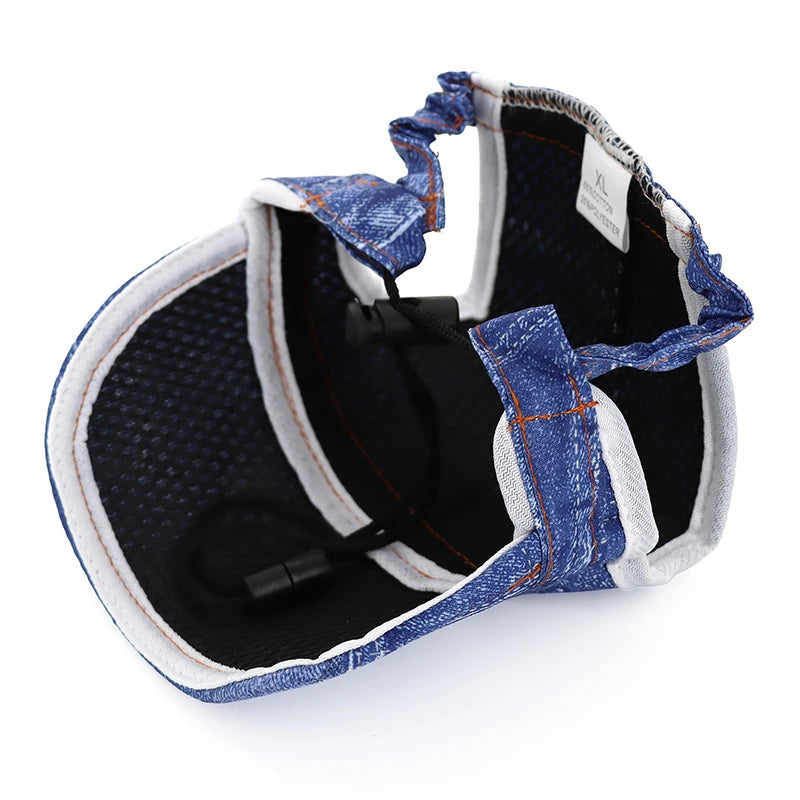 Adjustable Dog Baseball Cap Outdoor Sports Hat Soft Breathable Pet Sun Hat with Ear Holes Dog Parent-Child Hat Hiking