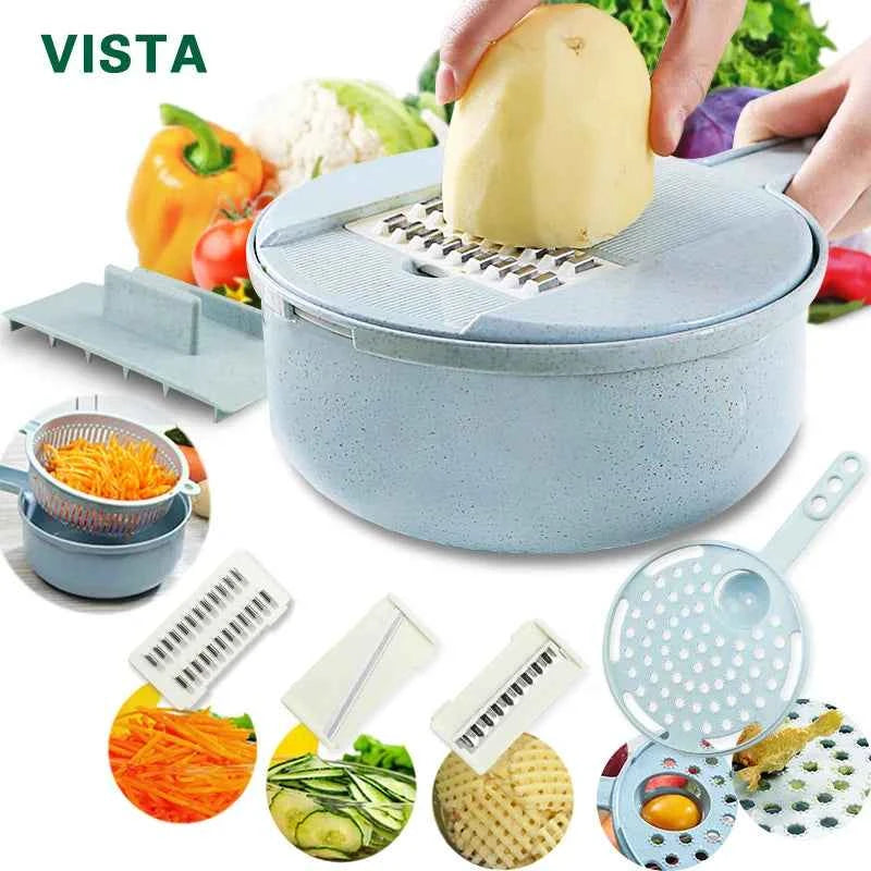 Vegetable Chopper Kitchen Accessories Multifunctional Grater Cutter Manual Fruit Slicer for Potatoes, Cheese, and Onions