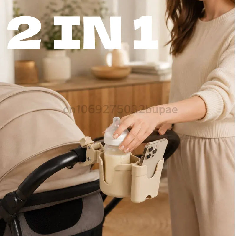 2-in-1 Stroller Cup & Phone Holder Universal Bottle Bracket Holder for Stroller Wheelchair Bike Accessories Stroller Accessories