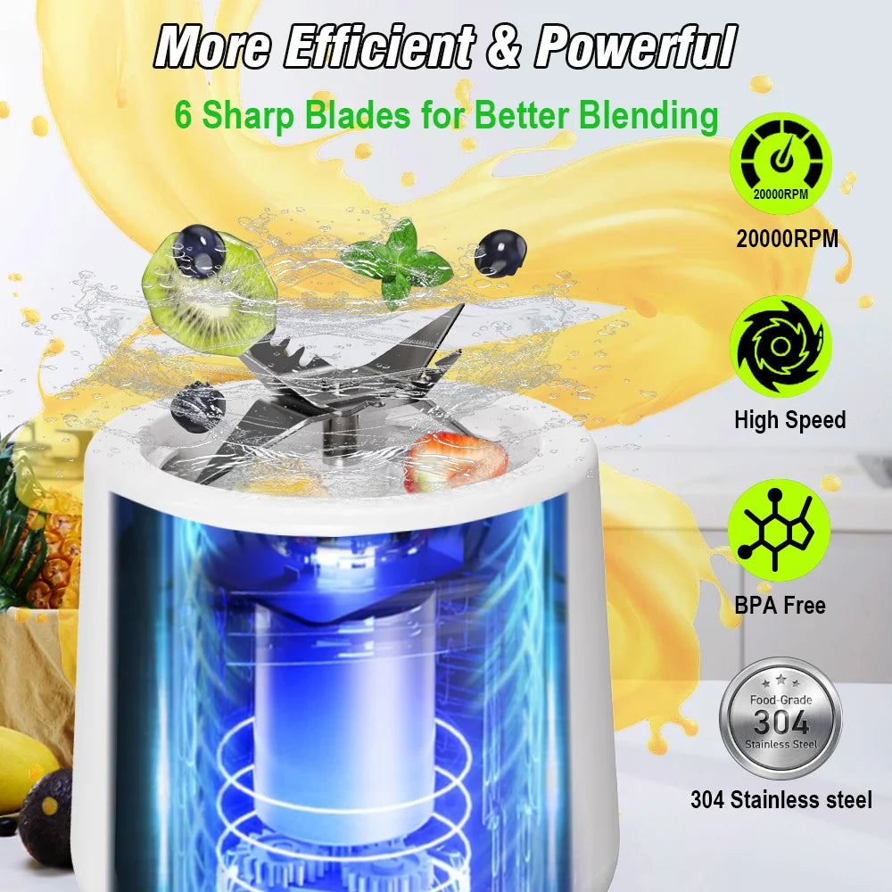 Portable Juice Maker Blender for Shakes Smoothie Juicer Steel Blades Vegetables Fruit Blender Juice Cup for Juicing