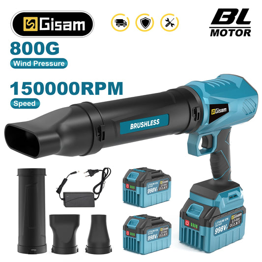 Gisam Brushless Electric Turbo Fan Cordless Leaf Air Blower Turbo Jet Fan Handheld Dust Blowing Tool For Makita 18V Battery Pin