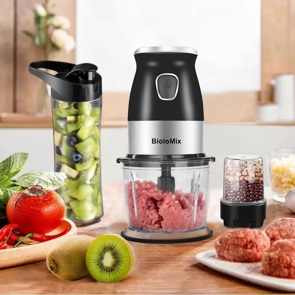 BioloMix 500W Portable Blender BPA Free 600ml Personal Mixer with Chopper Bowl Meat Grinder Baby Food Maker