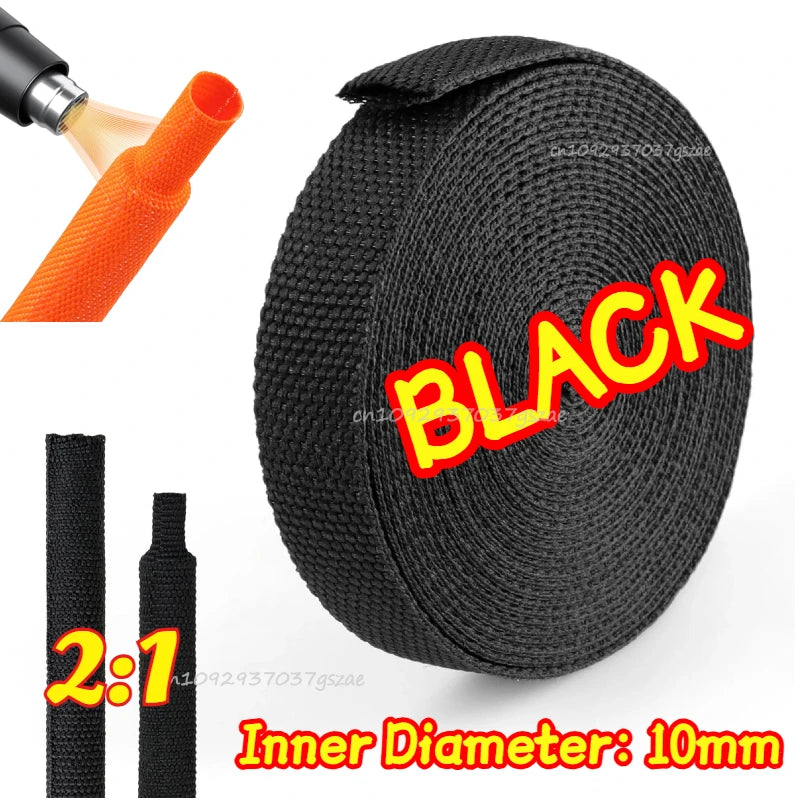 Braided Cable Sleeve Heat Shrink Tube Insulation Flame Retardant for Car Line Organizer Wire Wrap Protection Cover  Shrink Wrap