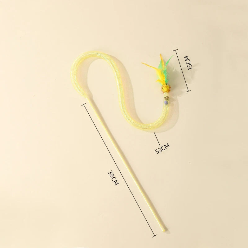 Interactive Cat Toy Funny Cat Stick toys Cat Teaser Wand with Feather Bell Kitten Playing Toys Cat Accessories