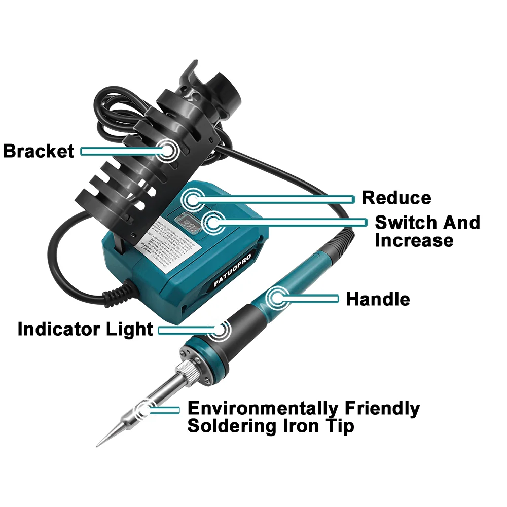 Cordless Electric Soldering Iron Max 510℃ Temperature Fast Heating Handheld Outdoor Welding Power Tool For Makita 18V Battery
