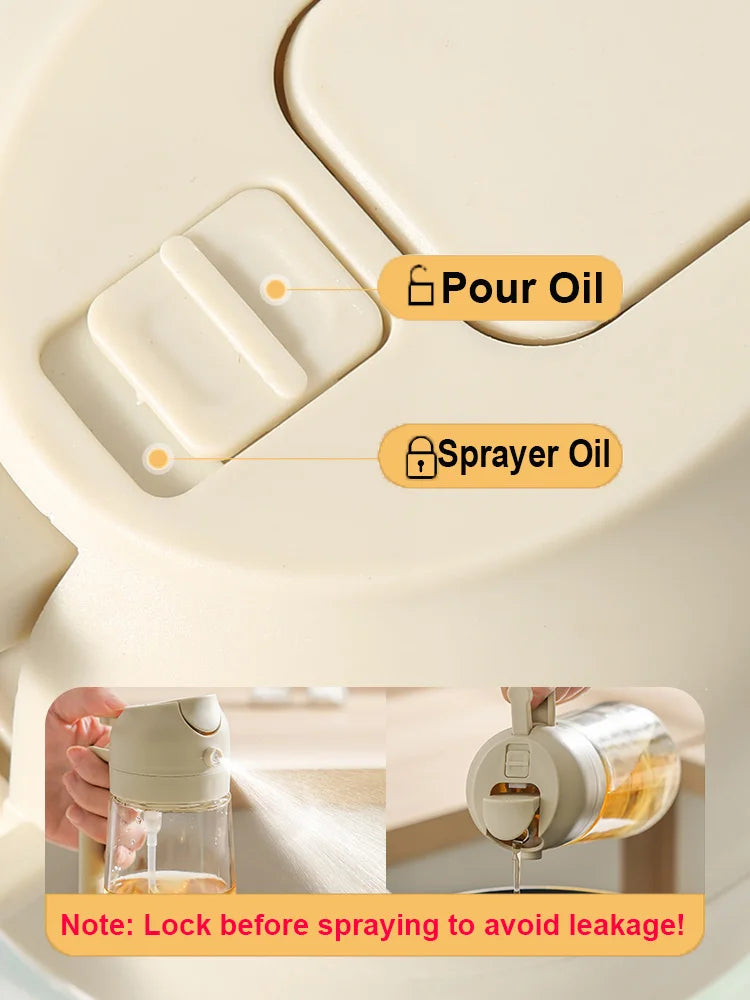 Oil Sprayer Kitchen Oils Spray Bottle 2 in 1 Home Kitchen Air Fryer Spray Camping BBQ Cooking Oil Sprayer Plastic Oil Bottle