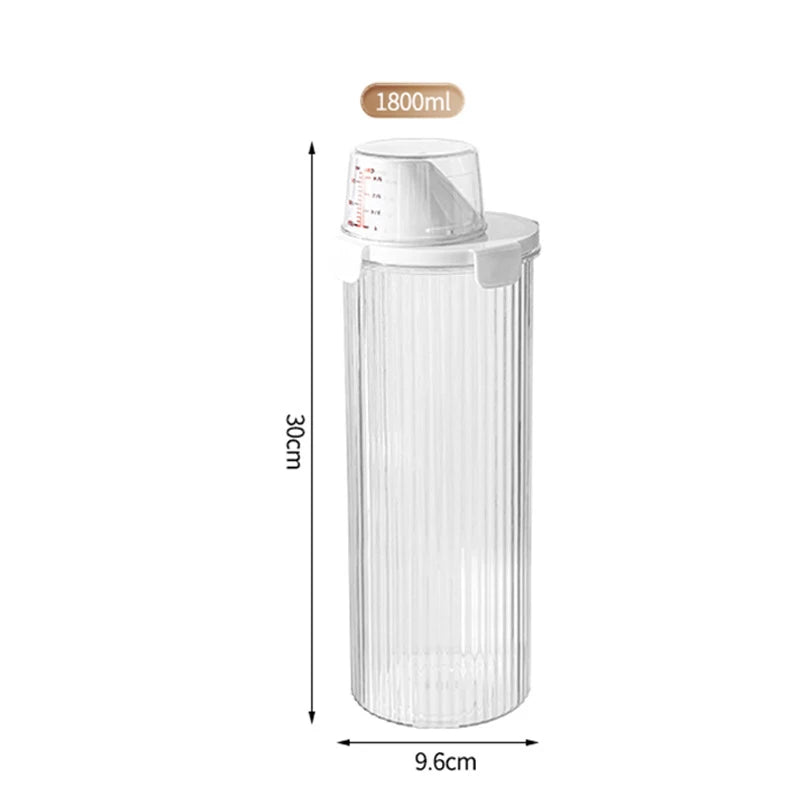 800/1350/1800ml Pet Food Storage Container Dog Food Sealed Jar with Measuring Cup Dog Treat Storage Box Dog Accessories