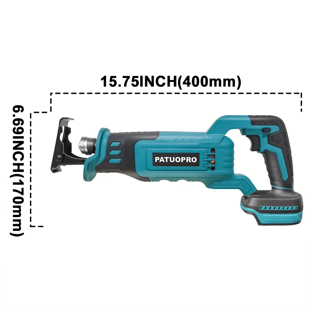 Cordless Brushless Reciprocating Saw Wood Metal PVC Pipe Cutting Power Tool With 4pcs Saw Blades For Makita 18V Battery
