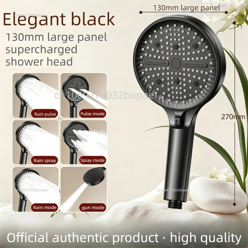 High Pressure Filtered Shower Head 6 Modes Chlorine Removal Handheld Large Flow Water Saving SPA Showerhead for Bathroom Home