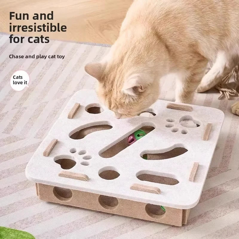 Cat Exercise Puzzle Toy Felt Puzzle Box Cat Exercise Toy With Ball Indoor Sports Entertainment Hunting Cat Toys For Indoor Cats