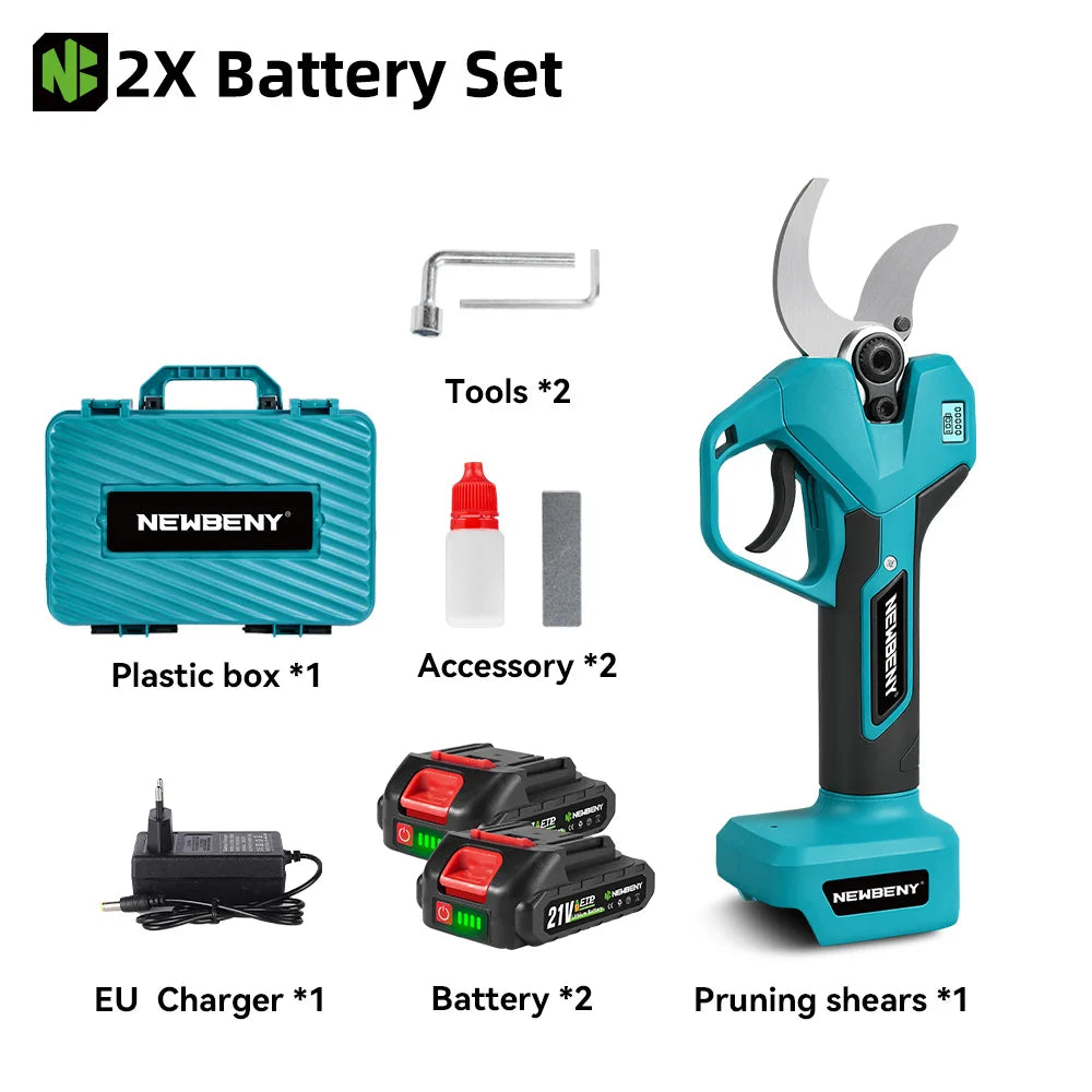 NEWBENY 65MM 2 Versnellingen Borstelloze Elektrische Schaar Draadloze Snoeischaar Fruitboomtak Elektrisch Gereedschap voor Makita Accu