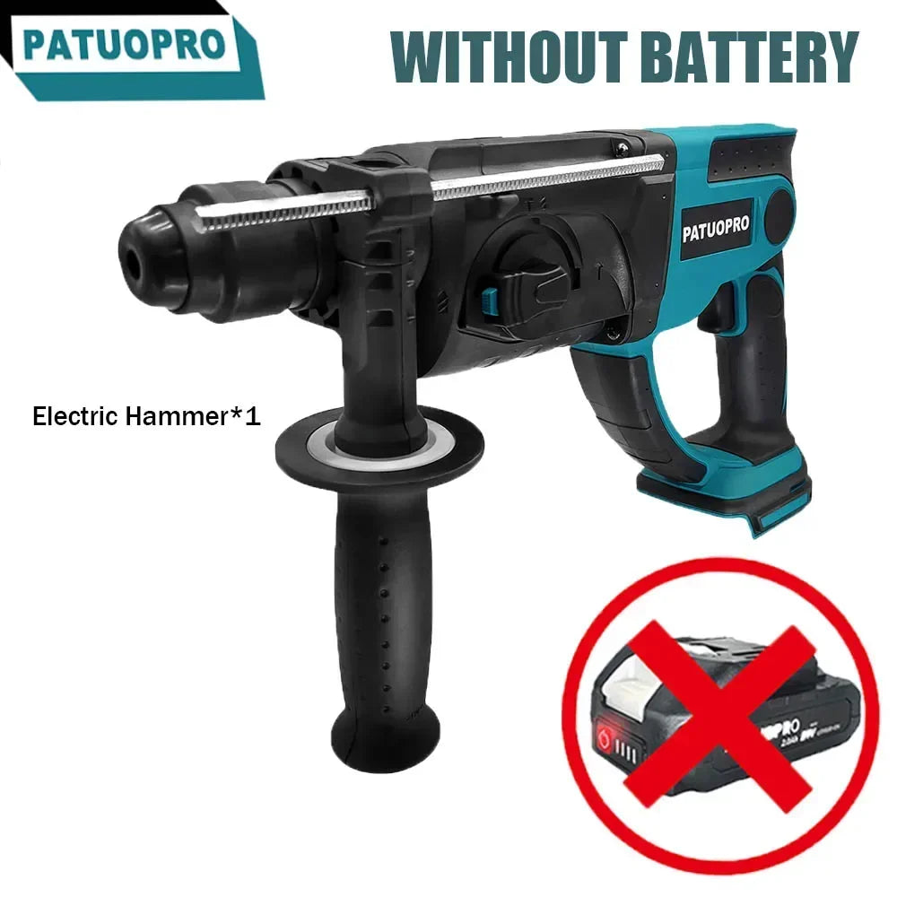 3 Functions Cordless Electric Rotary Hammer – Rechargeable 28MM Hammer Drill Power Tool for Makita 18V Battery - Quality Shopping Centre