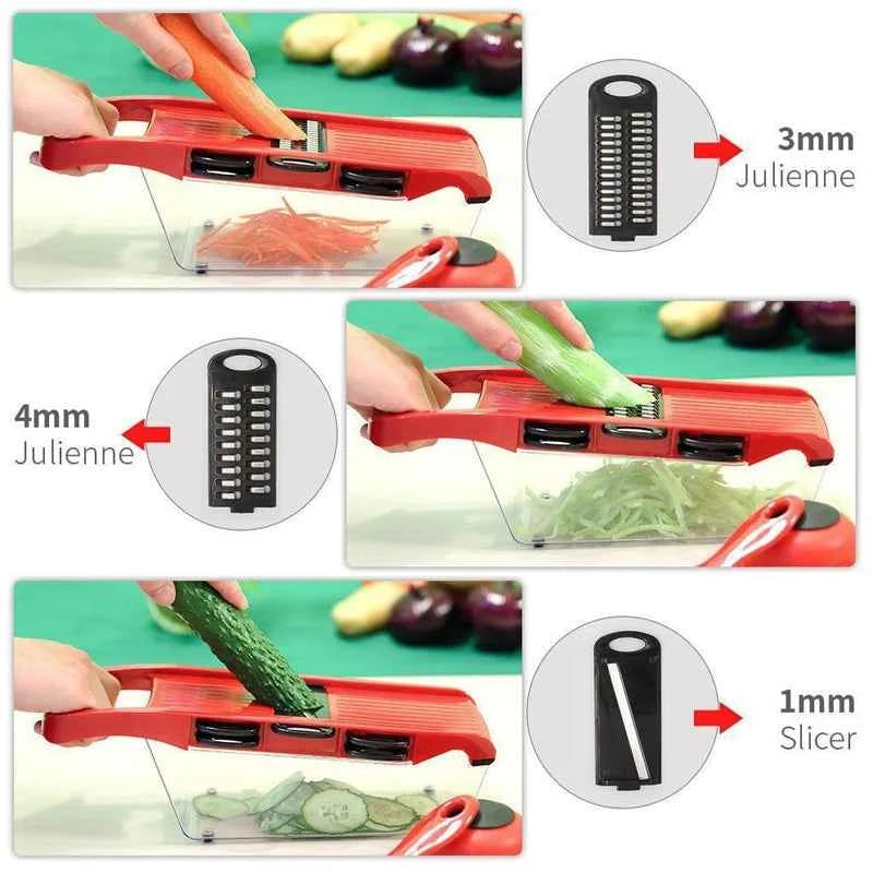 Vegetable Chopper Kitchen Accessories Multifunctional Grater Cutter Manual Fruit Slicer for Potatoes, Cheese, and Onions