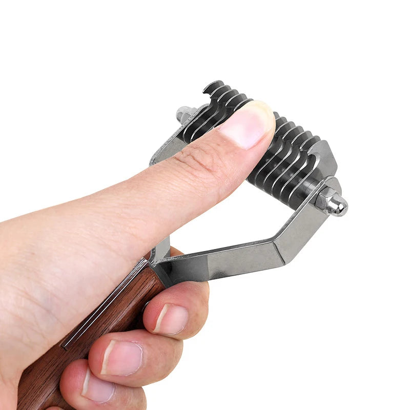 Stainless Steel Pet Knotting Comb Double-side Dog Hair Remover Wooden Handle Pet Deshedding Brush for Dogs Cats Dog Accessories