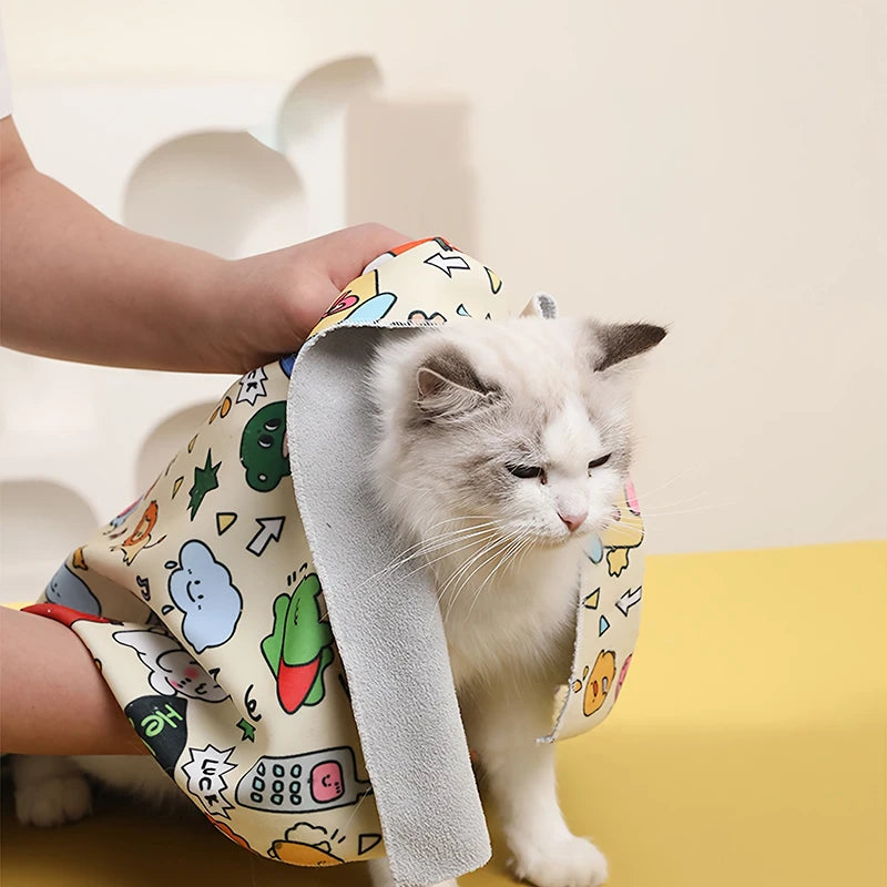 Pet Grooming Fixed Cloth Self-adhesive Kitten Wrap Anti-scratch Pet Fixed Cloth for Cats Pet Fixed Tool Cat Accessories