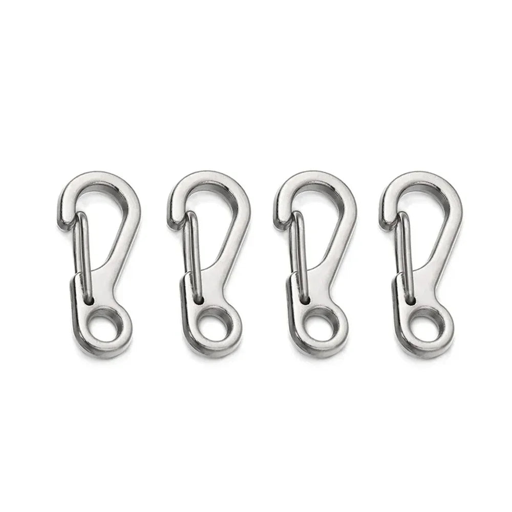 4-10Pcs Mini Spring Carabiners Set Outdoor EDC Keychain Camping Rope Clasps Tactical Survival Hooks Paracord Clips