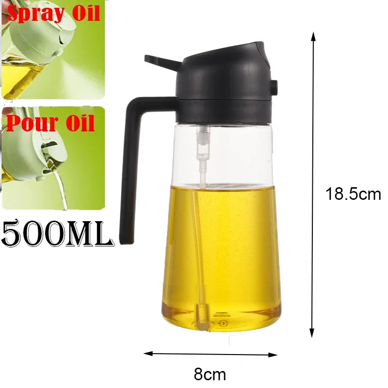 Oil Sprayer Kitchen Oils Spray Bottle 2 in 1 Home Kitchen Air Fryer Spray Camping BBQ Cooking Oil Sprayer Plastic Oil Bottle