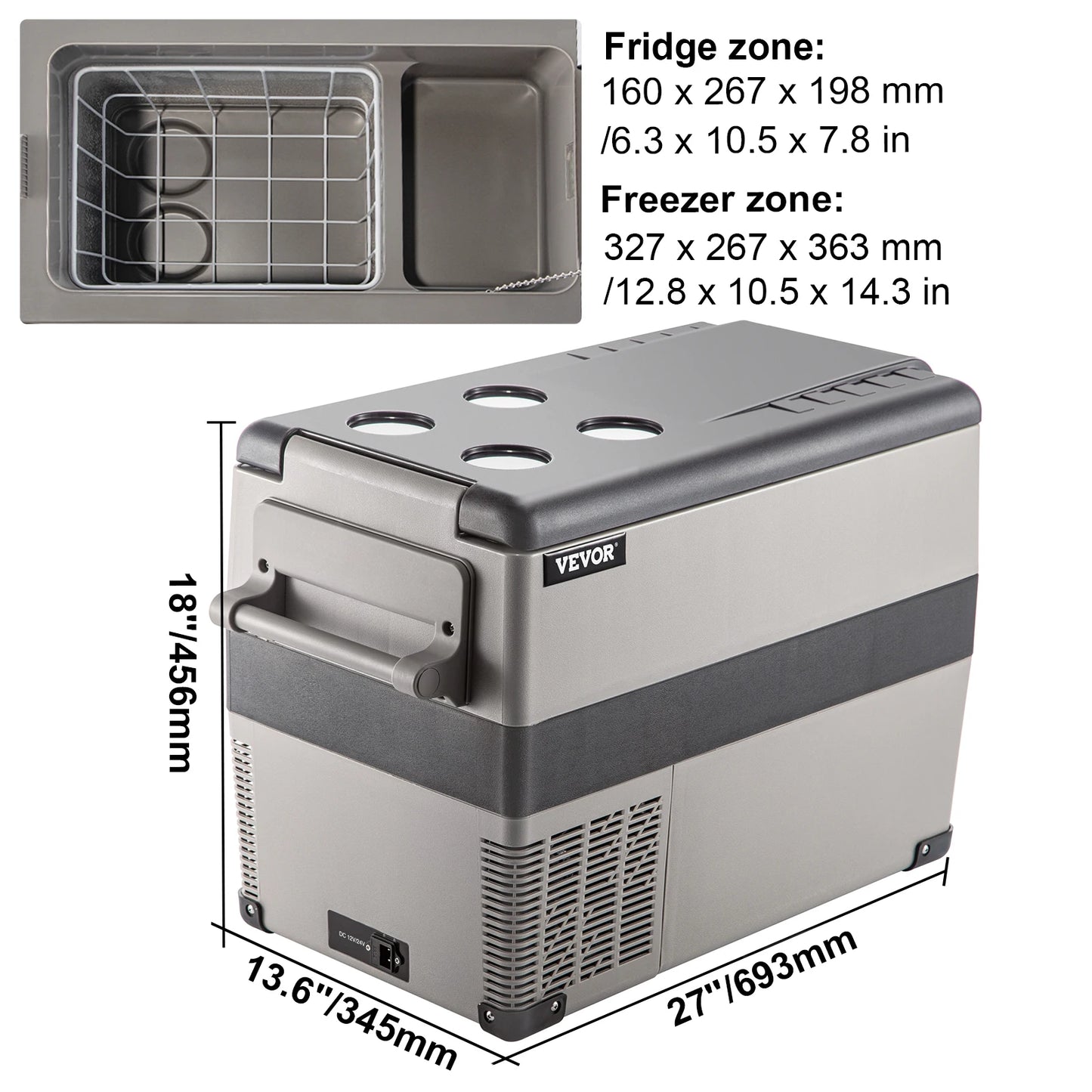 Succebuy 20/22/35/45/55L Car Refrigerator Mini Fridge Freezer Portable Compressor Cooler 12/24V DC 110-240V Ice Box for Camping