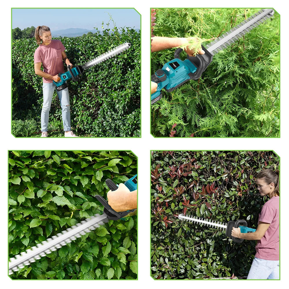 NEWBENY 530MM Electric Hedge Trimmer 180° Adjustment Angle Lawn Mower Hedge Pruner Garden Power Tool For Makita 18V Battery Pin