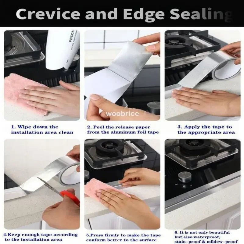 Extra Strong Tape Kitchen Aluminum Foil Tape Is Oil-proof, Waterproof and Mildew-proof and Can Be Attached To The Stove and Sink