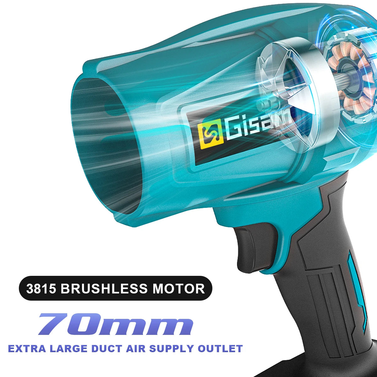 Gisam Brushless Electric Turbo Blower Jet Fan 200M/S Cordelss Leaf Blower Dust Blowing Power Tool For Makita 18V Battery Pin