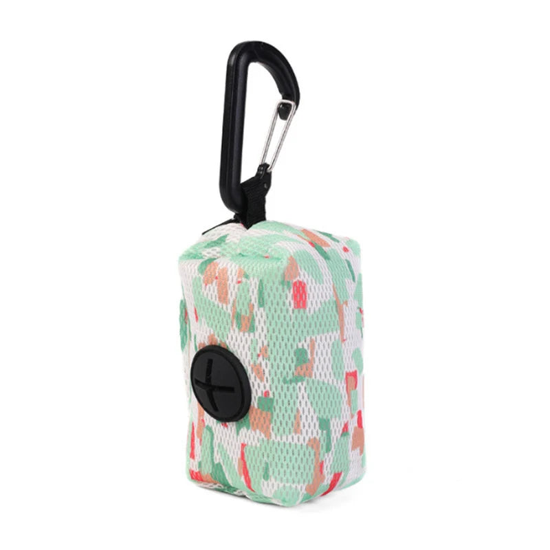Colorful Print Dog Waste Bag Dispenser Portable Dog Poop Bag Holder Outdoor Pet Trash Bags Dispenser Dog Accessories