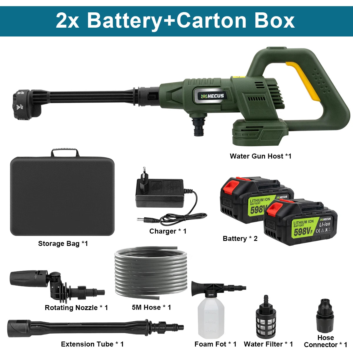 Nettoyeur haute pression électrique sans balais Gisam 200 bars, pistolet de lavage de voiture à 3 vitesses, outil de pulvérisation d'eau de jardin pour batteries Makita 18 V