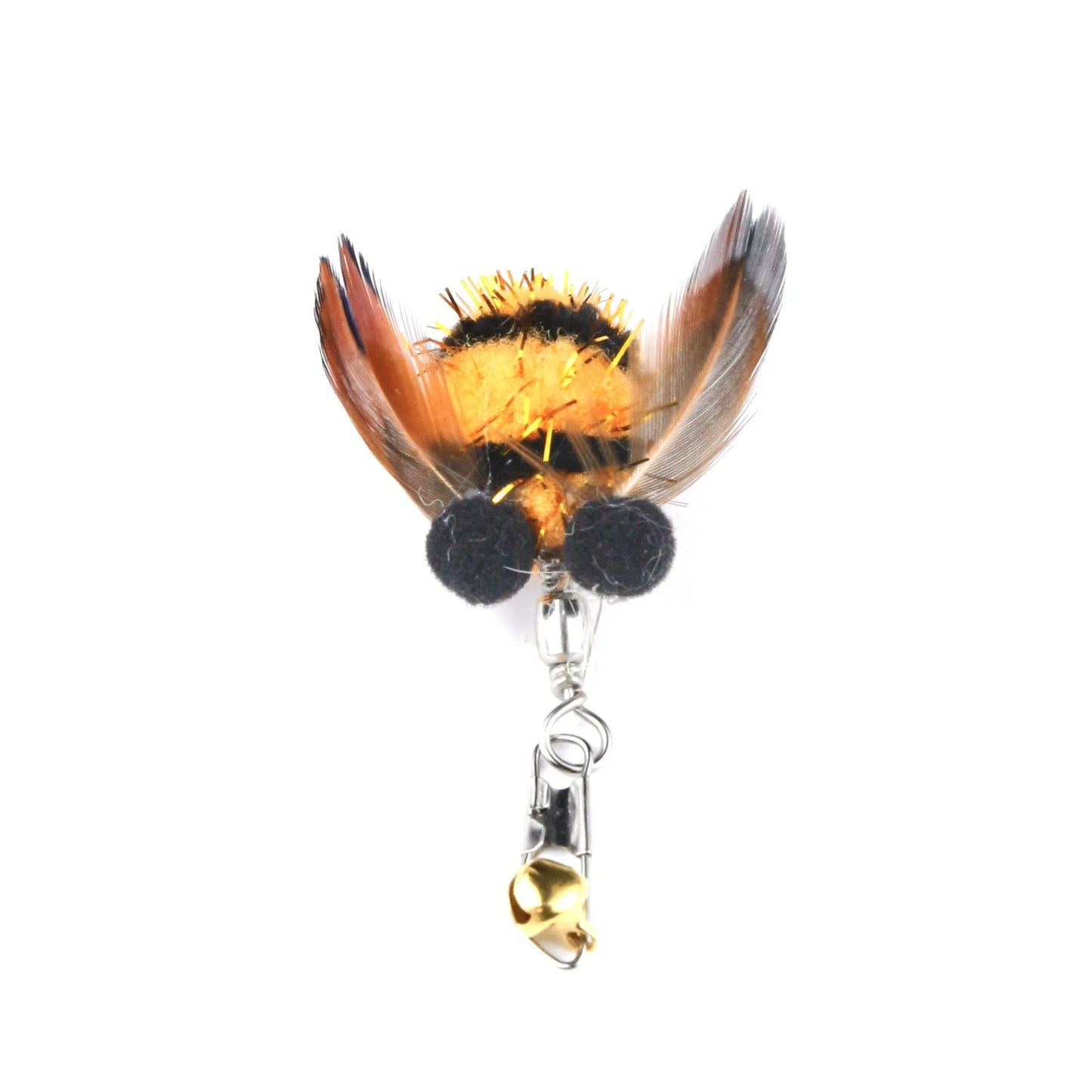 2/4pcs Plush Feather Bee Cat Toy Pendant Replace The Head with Cat Teaser Kitty Chew Pet Toy